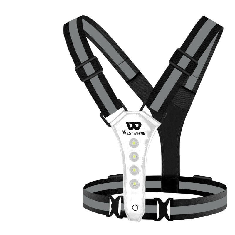 hk Adjustable USB Rechargeable LED Reflective Belt Vest for Running Cycling