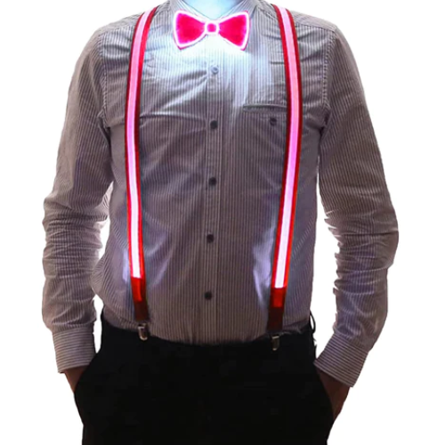 LED Suspenders Pink